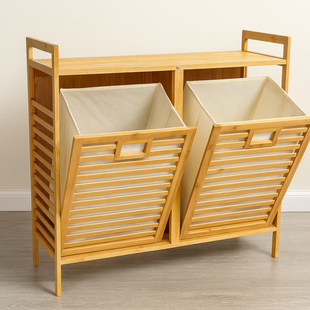 מעמד כביסה מעוצב מעץ במבוק דגם "פאי" – תמונה 2