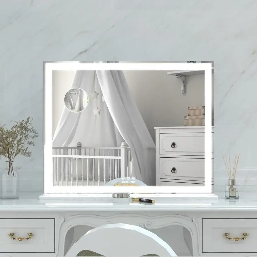 מראת איפור/שולחן מלבנית תאורת LED דגם "מונרו"