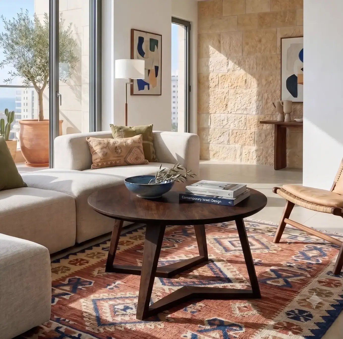 שולחן סלון עגול ולנסיה – אגוז